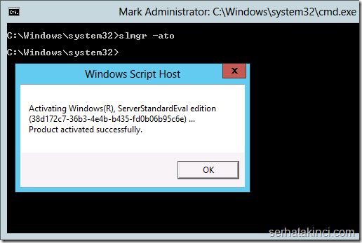 Windows Server 2012 Aktivasyonu
