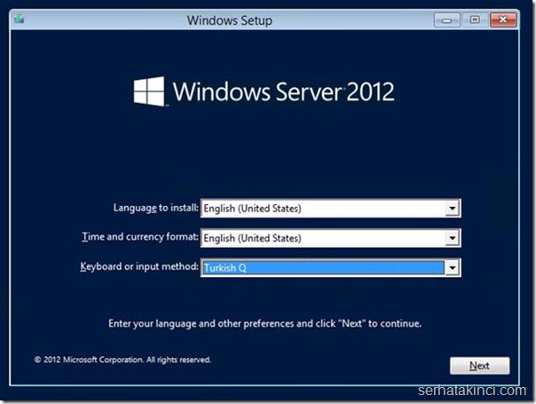 Windows Server Kurulumu - Adım 2