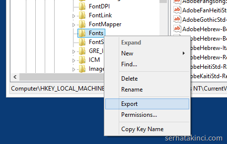 Fonts Key Export Fonts Key Export