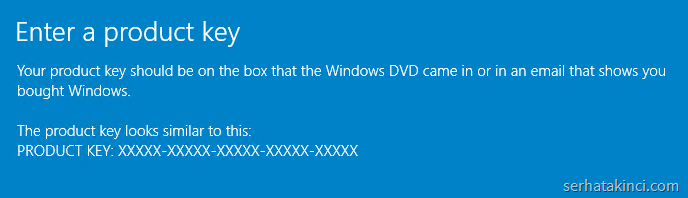 Windows 10 Ürün Anahtarı